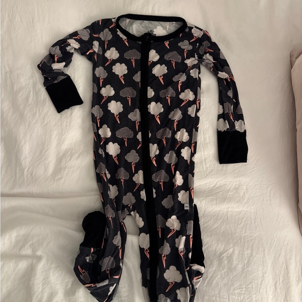 Cloud Print Kids One Piece Bamboo Pajama